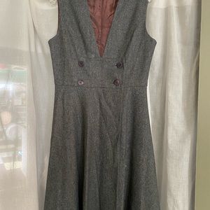 Vintage Gray Fitted Wool dress XL
